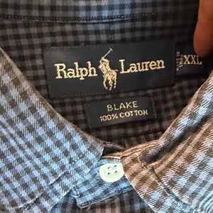 Ralph Lauren Men's Plaid Shirt - Black and Gray